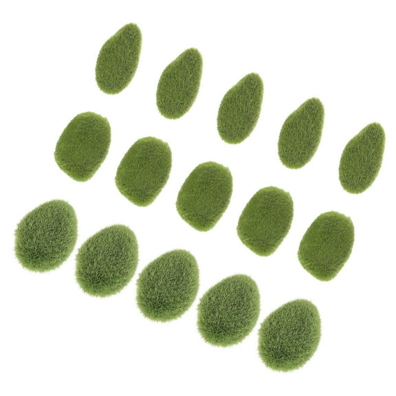 DEEPCRAFF 15Pcs Emulated Mossy Stone Micro Landscape Style for DIY Landscaping and Home Decoration