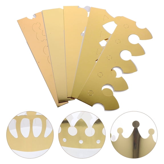 DEEPCRAFF 15Pcs Birthday Party Paper Crowns in Golden Color Stylish and Convenient Party Hats