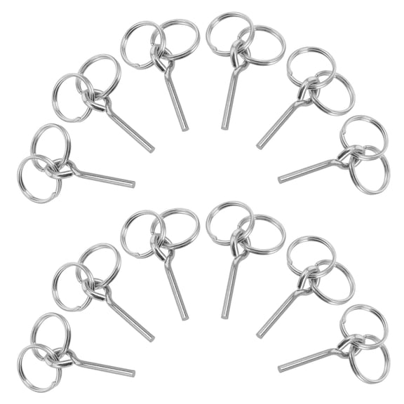 DEEPCRAFF 15Pcs Iron Tent Pole Ring and Pin Outdoor Tent Connectors Camping Repair Accessories Plated Silver