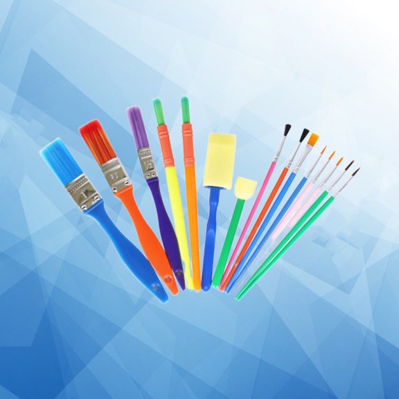 DEEPCRAFF 15Pcs Paint Brush Set with Ergonomic Handles for Easy Grip and Creative Pattern Making