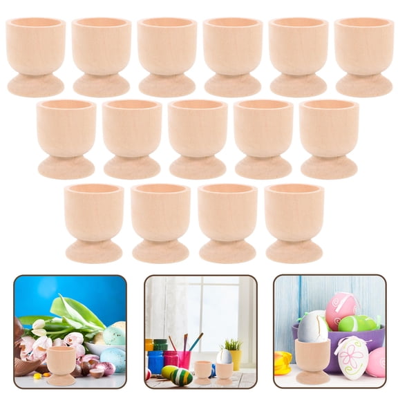 DEEPCRAFF egg stands for display in home kitchen beige wood 15Pcs