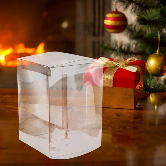 DEEPCRAFF 15pcs Transparent Plastic Treat Packaging Boxes Clear Design for Wedding Guests