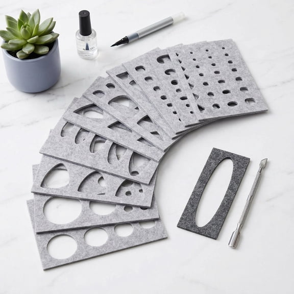 DEEPCRAFF 16-Piece Grey Wool Felting Mold Set Reusable Craft Stencils for Needle Felting Plush Animal Creations