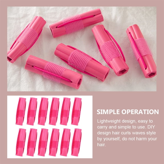 DEEPCRAFF 18Pcs Rosy Hair Roller Curler Lightweight Hairdressing Curling Tools