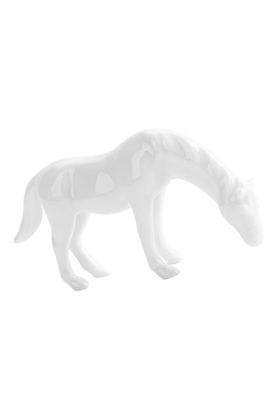 Vivid Ceramic Horse Decor White for Home and Bonsai Adornment 1Pc