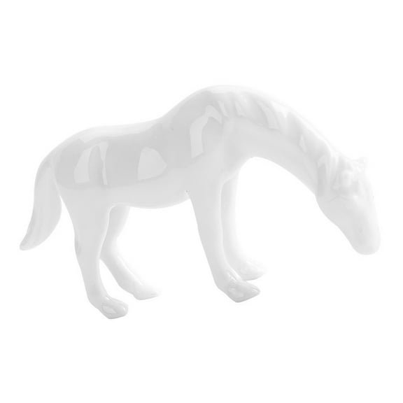 DEEPCRAFF Vivid Ceramic Horse Decor White for Home and Bonsai Adornment 1Pc