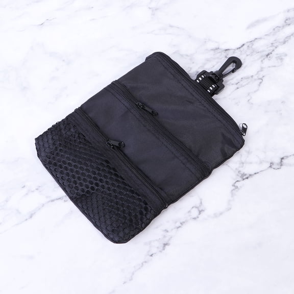 DEEPCRAFF 1PC Golf Accessories Bag Pouch Polyester Black Equipment Storage Multifunctional 7.5x5.9in