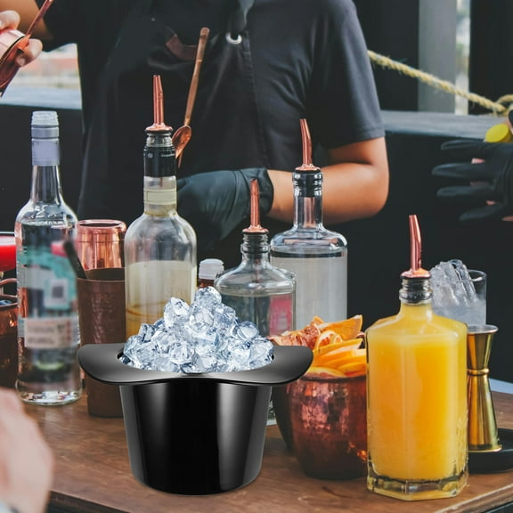 DEEPCRAFF 1Pack Big Ice Bucket for Happy Hour Black Plastic 20*12*11in