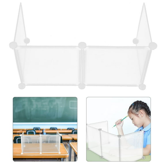 DEEPCRAFF 1Pack Desk Divider Screen 61.5x31x31in for Students and Office Use Transparent Plastic