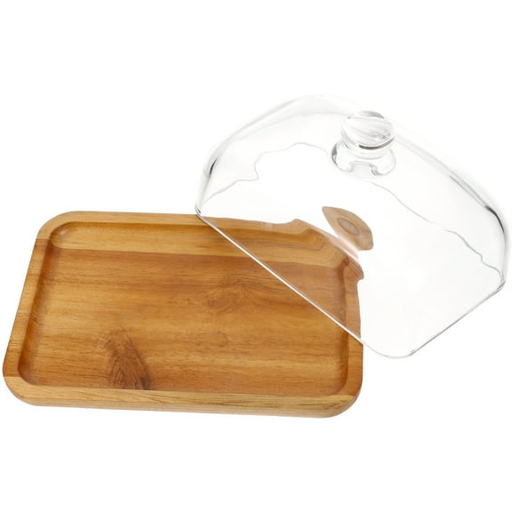 DEEPCRAFF 1Pack Glass Butter Dish with Lid for Dustproof Kitchen Dishes 11.8x7.9x3.9in