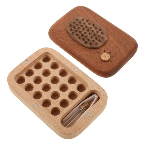 DEEPCRAFF 1Pack Light Brown Tooth Collection Box for Kids First Tooth Keepsake 4.7x3.1x1.2in