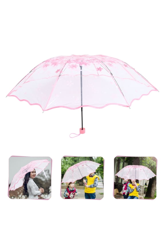 Compact and Clear Plastic Umbrella for , Lightweight and Portable Design