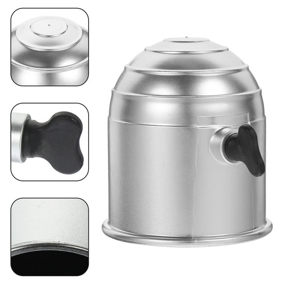 DEEPCRAFF 1Pack Tow Bar Ball Protection Cap Silver Plastic Round with Knob for Trailer Hitch Ball Cover