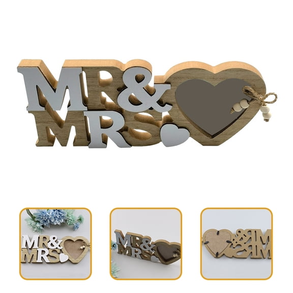 DEEPCRAFF Wedding Picture Frame Wood Heart Shape Preserve Photos for Couples 1Pcs