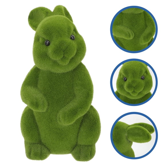 DEEPCRAFF 1Pack Wool Rabbit Figurine for Easter Party Lawn Decorative Bunny Decoration 11.8x7.1in