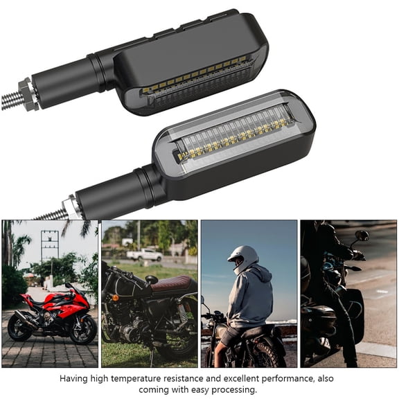DEEPCRAFF 1Pair Motorcycle LED Turn Signal Lights Black ABS Durable High Power for Motorbikes