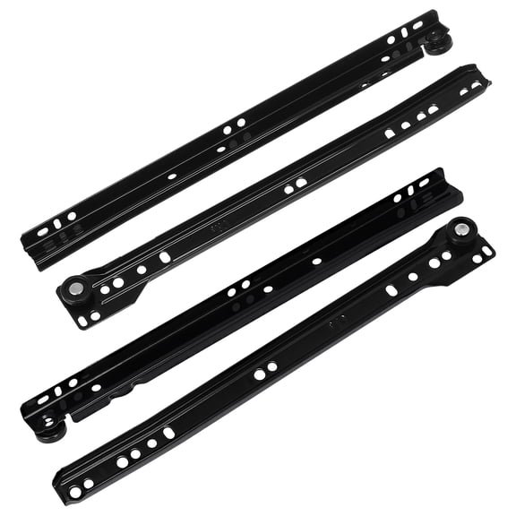 DEEPCRAFF 1Pair Bottom Mount Drawer Slides Black Metal Replacement for Dresser Drawers