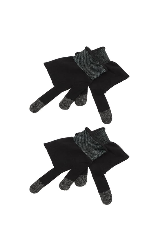 1Pair Touch Screen Gaming Gloves Black Sweat Absorbing Non Slip Fabric