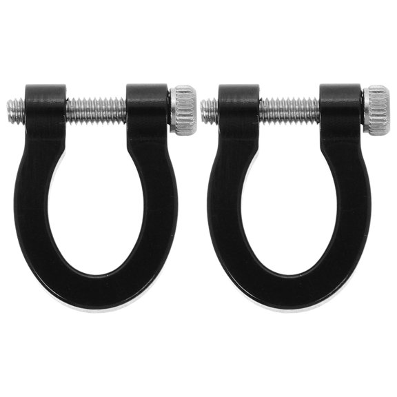 DEEPCRAFF 1Pair Detachable Black D Shaped Tow Hook Easy Installation Vehicle Towing Accessory