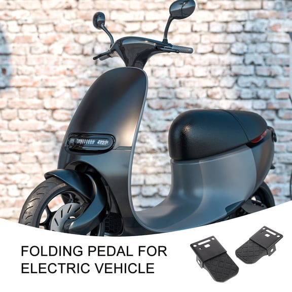 DEEPCRAFF 1Pair Electric Bike Folding Foot Pedals Black Rear Foot Rest Comfortable Ride