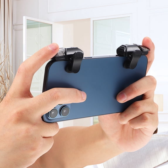 DEEPCRAFF Mobile Gaming Triggers 1 Pair with Clip and Finger Sleeves for Enhanced Control on Smartphones