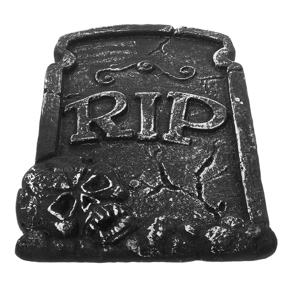 DEEPCRAFF 1Pc Black Tombstone Simulation Prop for Haunted House Decoration