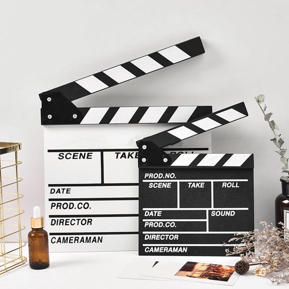 DEEPCRAFF Black Wooden Clapper Board for Professional Film and Video Production