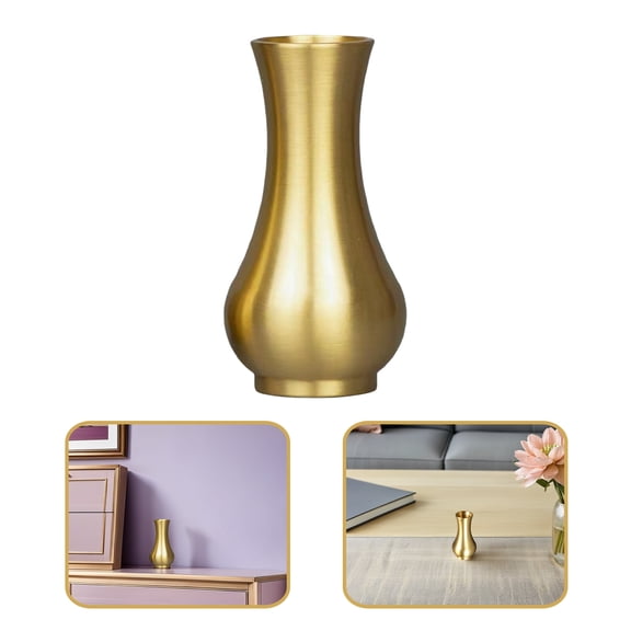 DEEPCRAFF 1Pc Brass Flower Vase Small Shape Storage for Household Use
