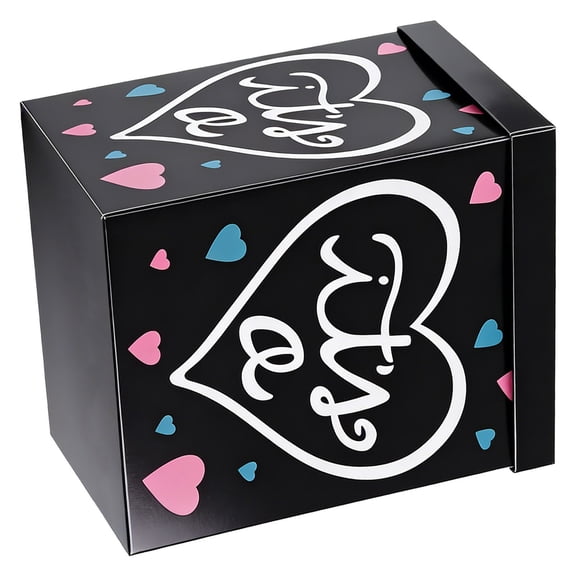 DEEPCRAFF 1Pc Black Paper Storage Box for Gender Reveal Party Balloon Decoration and Use