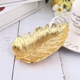 thumbnail image 1 of DEEPCRAFF Ring Holder Dish Golden Alloy 1pc Leaf Shape Storage Plate for Women, 1 of 7