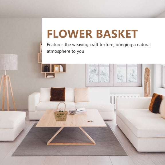 DEEPCRAFF 1Pc Brown Storage Basket with Fine Woven Craft and Portable Handle