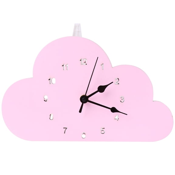 DEEPCRAFF 1Pc Pink Nordic Style Cloud Shaped Bedroom Desktop Clock with Hollow Numbers