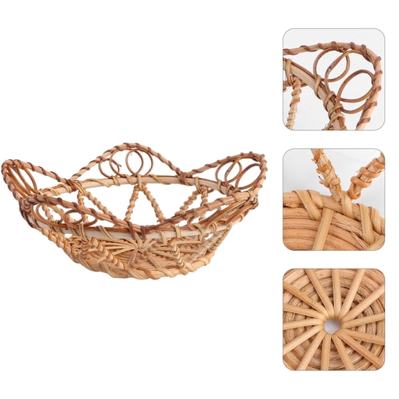 DEEPCRAFF Woven Fruit Basket Khaki 1Pack