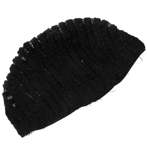 DEEPCRAFF 1Pc Soft Stretchable Cornrow Wig Cap Black for Comfortable Crochet Wig Making