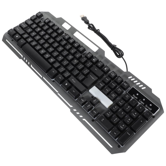 DEEPCRAFF 1Pc Black Light Emitting Gaming Keyboard with Metal Alloy Panel and Stable Support