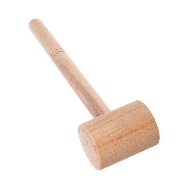 DEEPCRAFF 1Pc Wood Mallet for Crab Shell with Safe Material and Long Handle in Beige