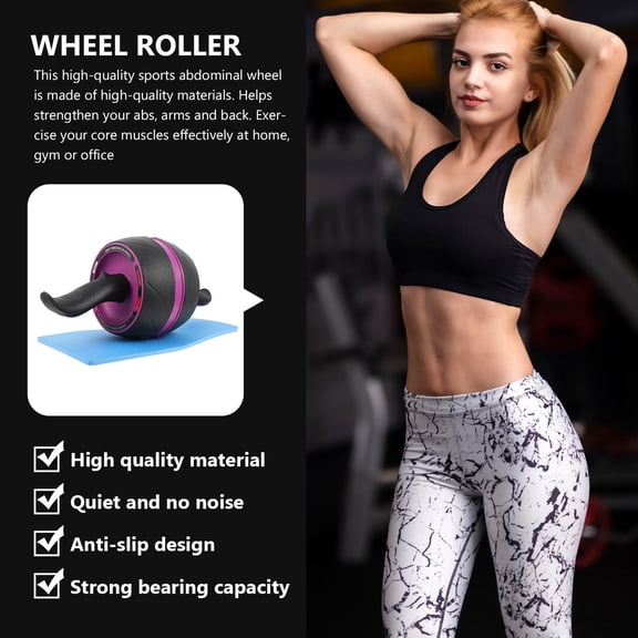 DEEPCRAFF 1Pc Purple Roller Wheel for Core Exercise and Fat Burning Training