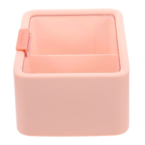 DEEPCRAFF Pad Organizer for Bathroom Cotton Pad Holder ABS Dustproof Pink 1Pack