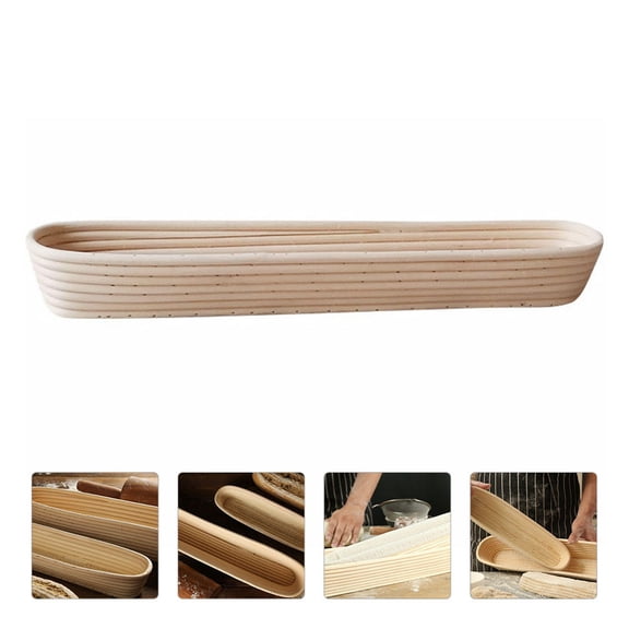 DEEPCRAFF Handmade Natural Rattan Oval Bread Proofing Basket for Dough Rising and Baking, 1 Pc Baking Tool