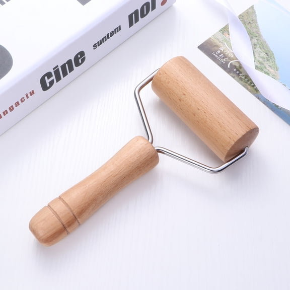 DEEPCRAFF 1Pcs T Shape Light Brown Wood Rolling Pin for Dough Rolling Non Stick Surface Easy Cleaning 17.5x12.5x4cm