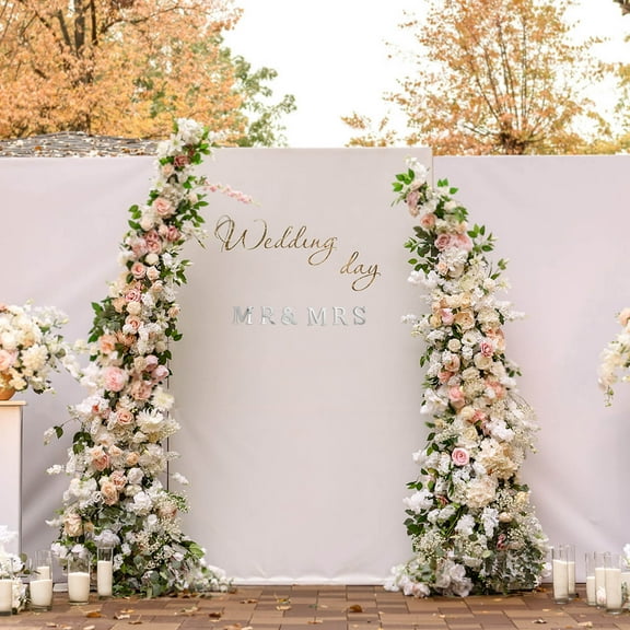 DEEPCRAFF 3D Acrylic Mirror Wedding Wall Stickers Set with Self-Adhesive Letters for Home and Event Decoration
