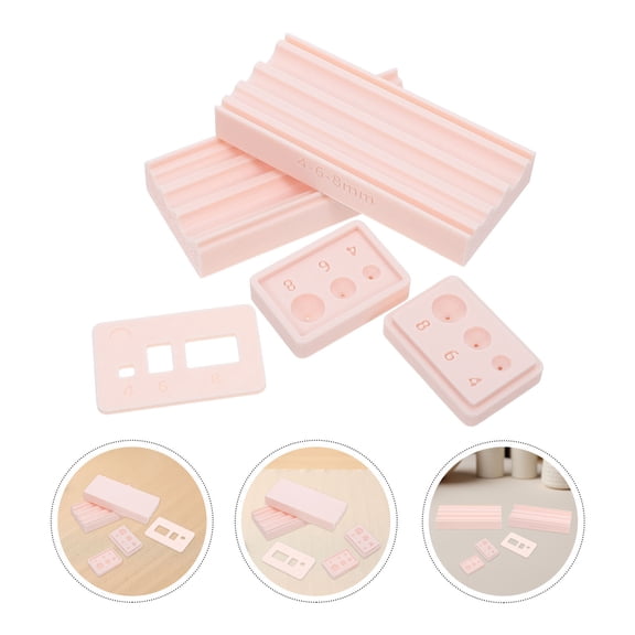 DEEPCRAFF 1Set Clay Bead Roller Tool with Apricot Polymer Molds for Precise Shaping