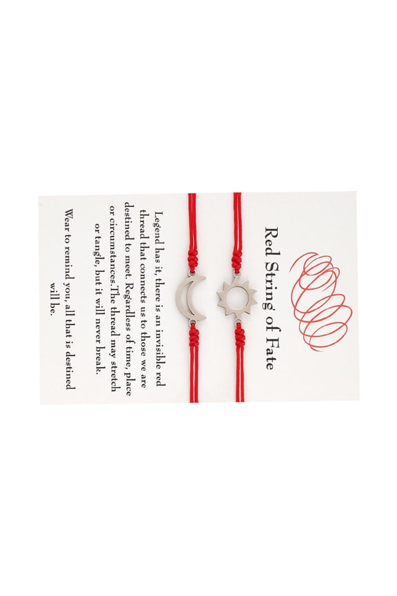1Set Stylish Red Couple Bracelets Creative Knitted Hand Chains for Intimate Decor