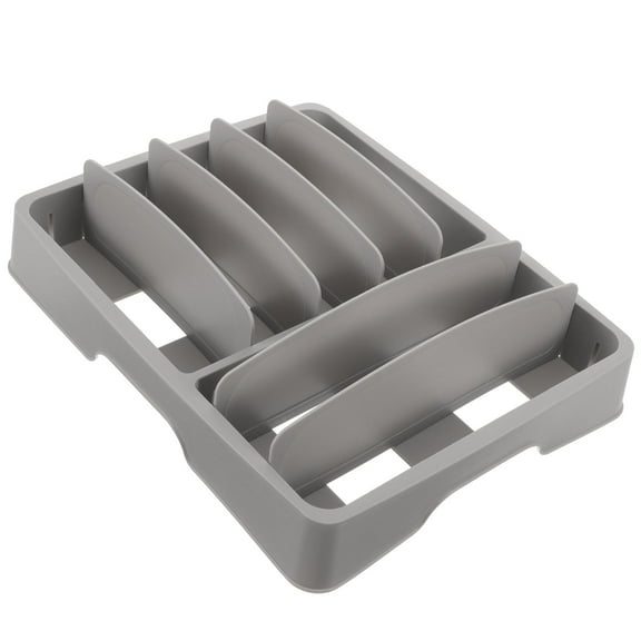 DEEPCRAFF 1Set Cutlery Organiser Grey 11.8x10.2in PP Storage Holder for Small Objects and Miscellaneous Items