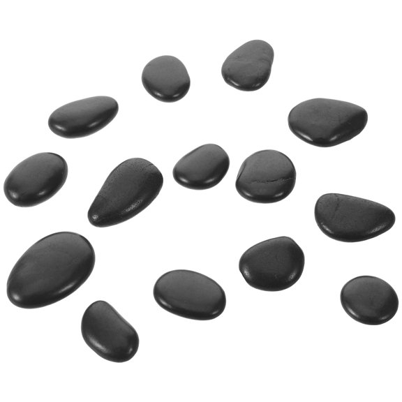 DEEPCRAFF 1Set Decorative Black Pebble Stones Natural Cooking Stones for Fireplace and Garden