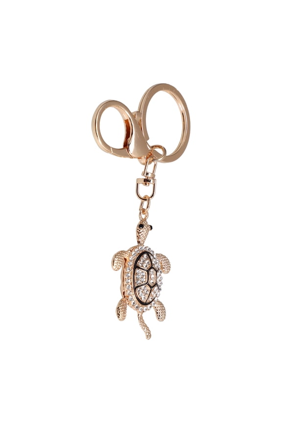 1Set Decorative Key Rings Turtle Pendant Keychain Zinc Alloy Rhinestone For Women Youth