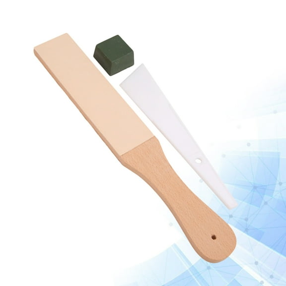 DEEPCRAFF 1Set Double Sided Sharpening Strop Board with Wood Handle for Polishing Metal and Wood Tools