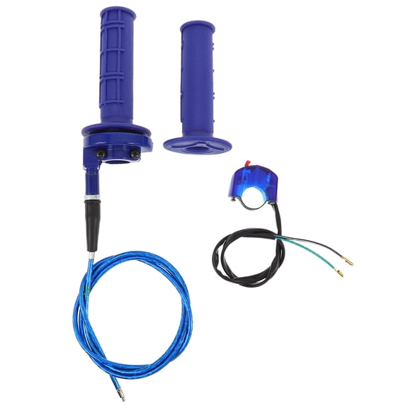 DEEPCRAFF 1Set Responsive Blue Throttle Handle with Kill Switch for Atv Dirt Bike