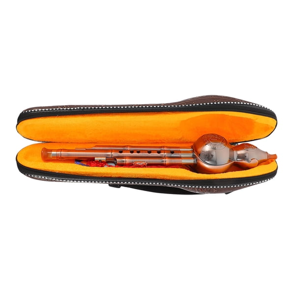 DEEPCRAFF 1Set Golden Chinese Gourd Instrument Durable PP Material Traditional Cucurbit Flute for Playing