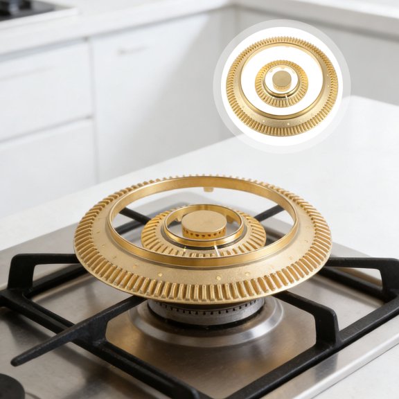 DEEPCRAFF 1Set Golden Copper Gas Stove Burner Cover Embedded Flame Distributor for Cooking